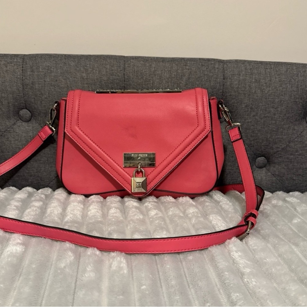 Steve Madden Pink Crossbody Bag with Silver Hardware